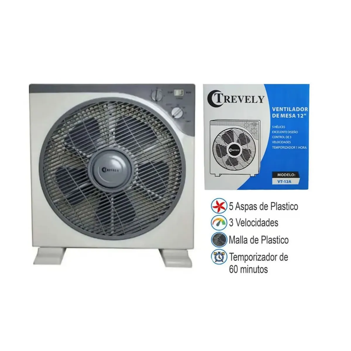 VENTILADOR DE MESATREVELY 3V 45 WATTS CON TEMPORIZADOR VT-12A - 3