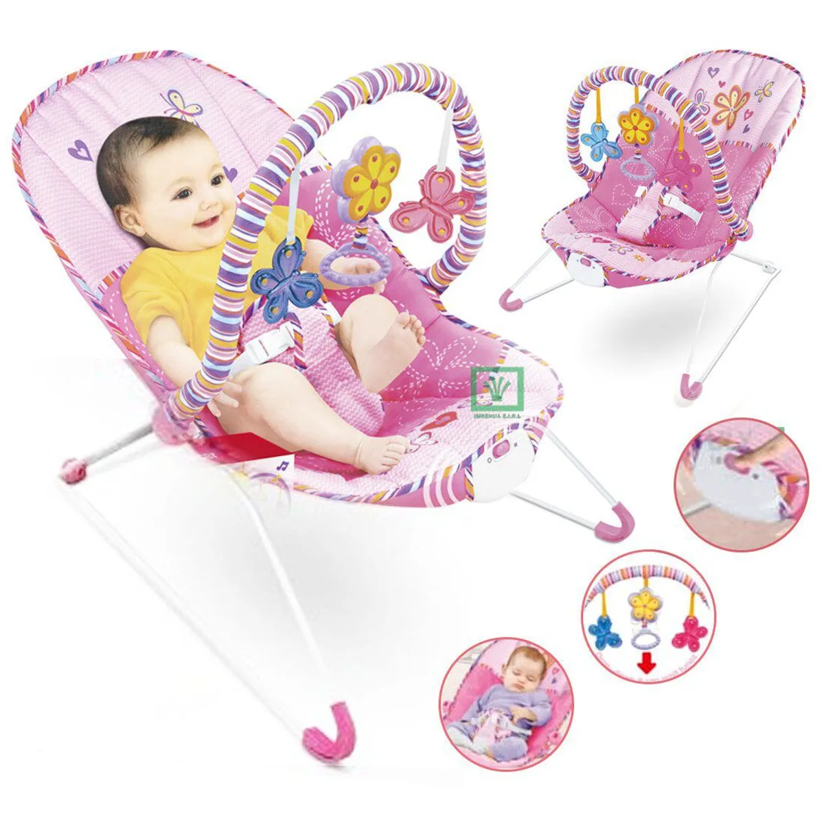 SILLA MECEDORA MUSICAL CON VIBRADOR MARIPOSA - 1