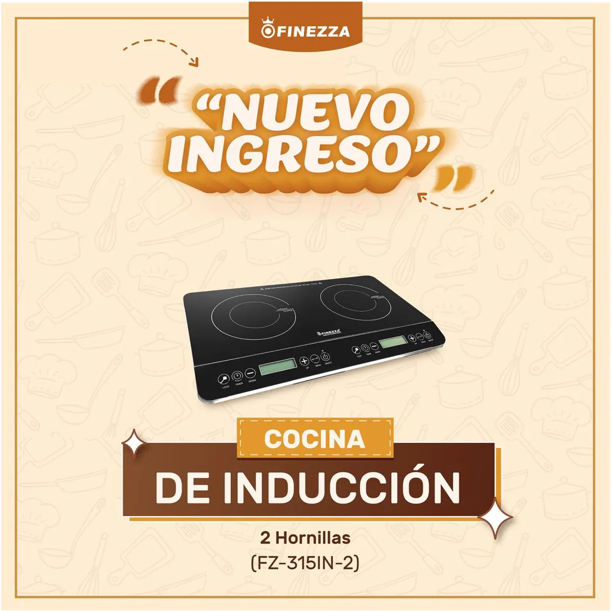 COCINA DE INDUCCION 2 HORNILLAS FINEZZA FZ-315IN2 - 3
