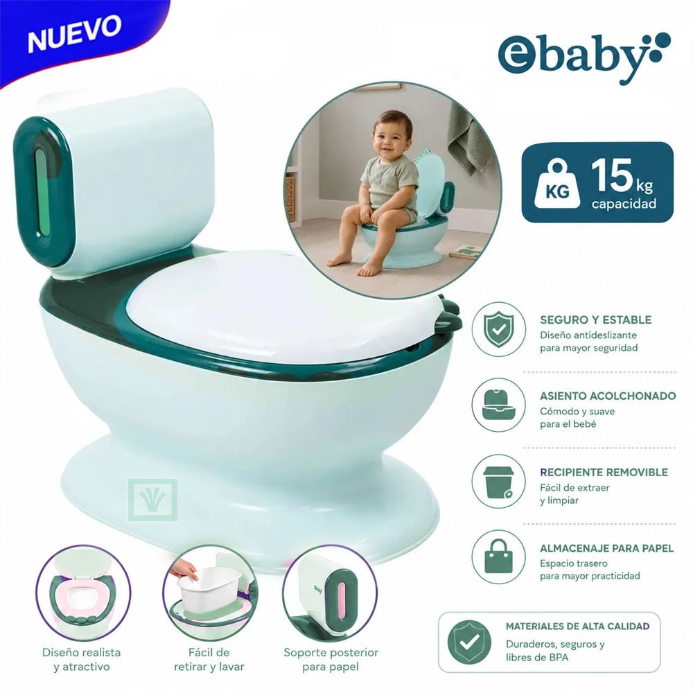 BACINILLA CLEANY- EB900-1 VERDE OSCURO - 1