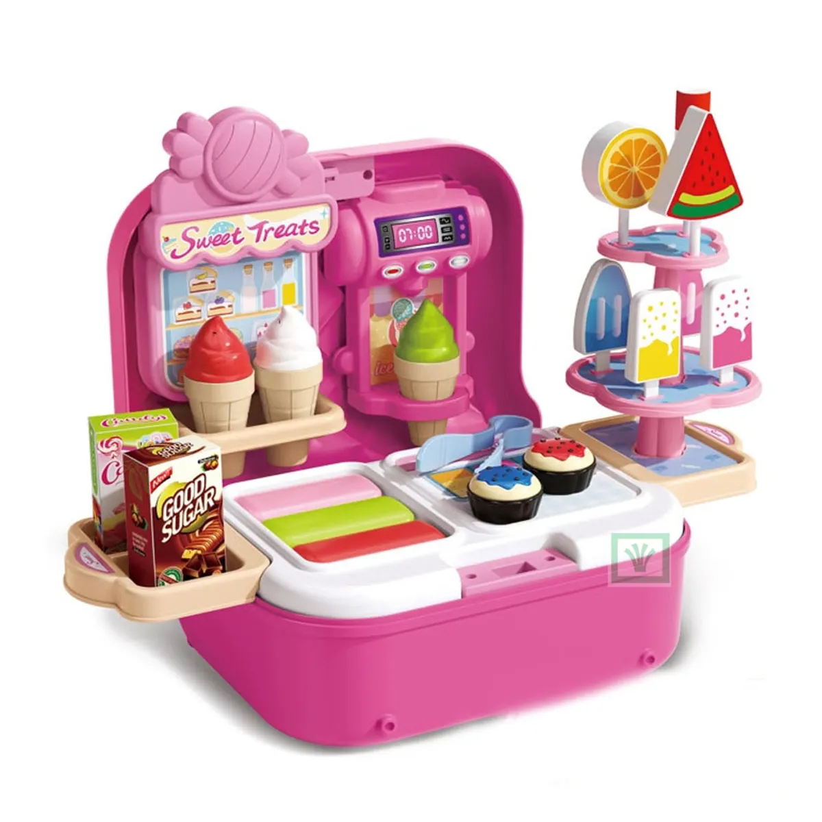 COCINA DE JUGUETE PORTÁTIL 2 EN 1 CON ACCESORIOS ARCOIRIS 008-506A - 6