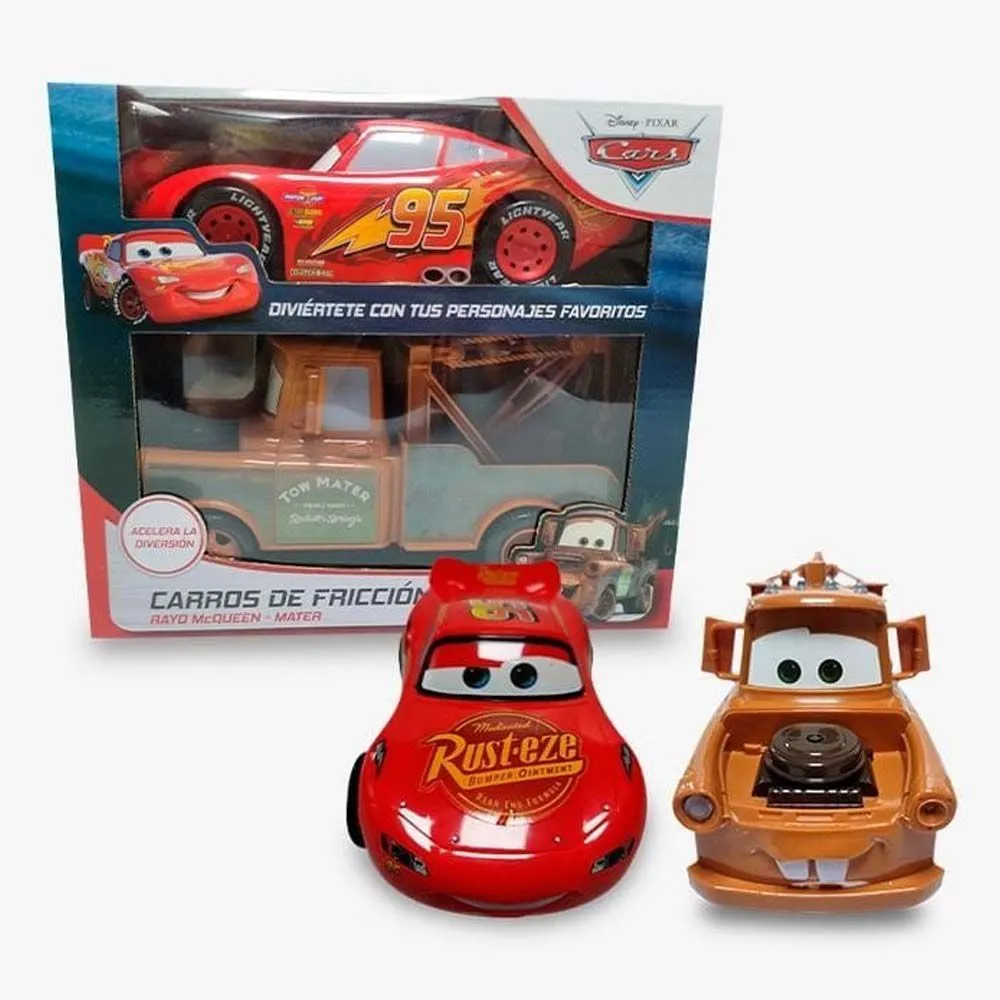 COCHES DE FRICCION RAYO MCQUEEN Y MATER CARS - 1