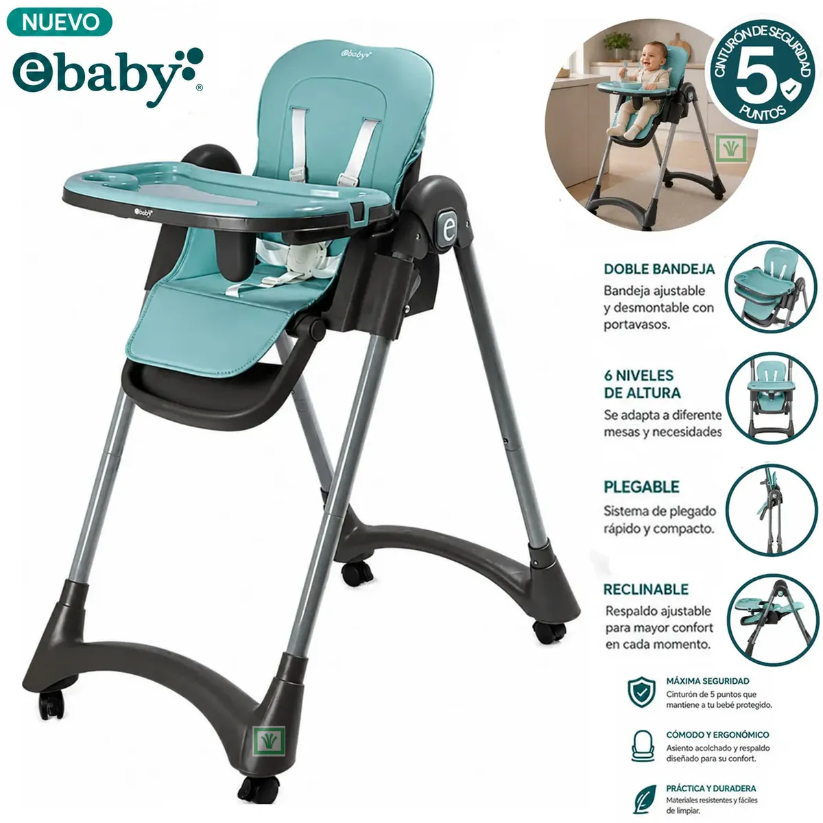 SILLA DE COMER LEIA EB642 VERDE - 1