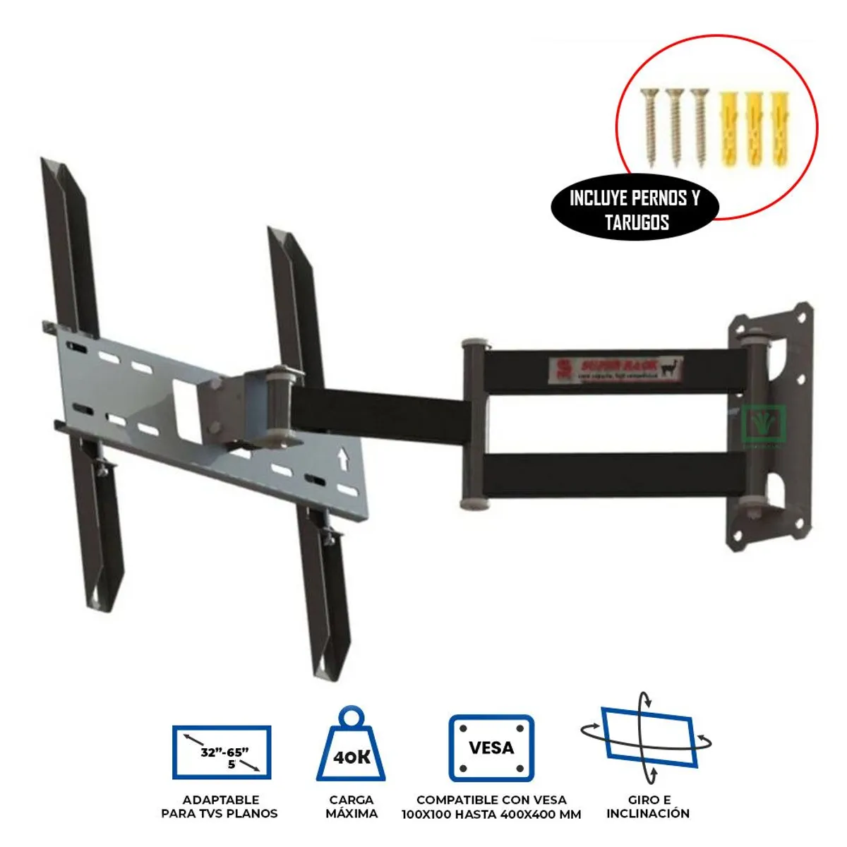 RACK GIRATORIO SUPER RACK DE 32 A 55 DOBLE BRAZO - 1