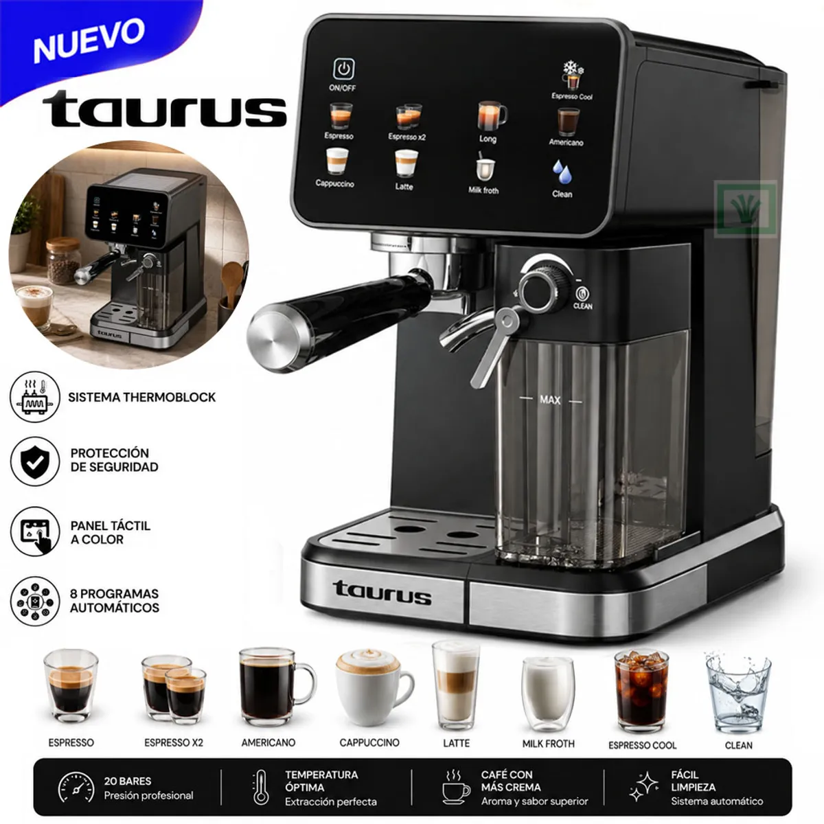CAFETERA TAURUS ESPRESSO MOD. RÁPIDO 800 - 1
