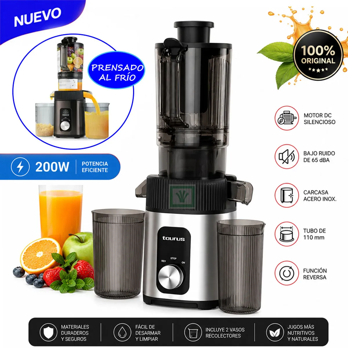 EXTRACTOR DE JUGOS DE PRENSADO EN FRIO MOD. SLOW JUICER - 1