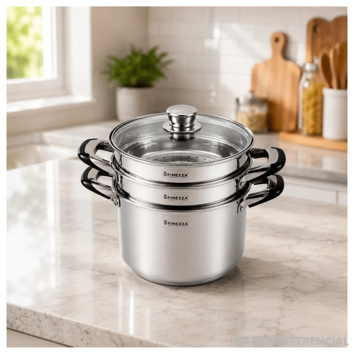 OLLA ESPAGUETERA FINEZZA DE ACERO INOXIDABLE DE 6 LITROS CON TAPA ESCURRIDORA - FZ-0062SP - 3