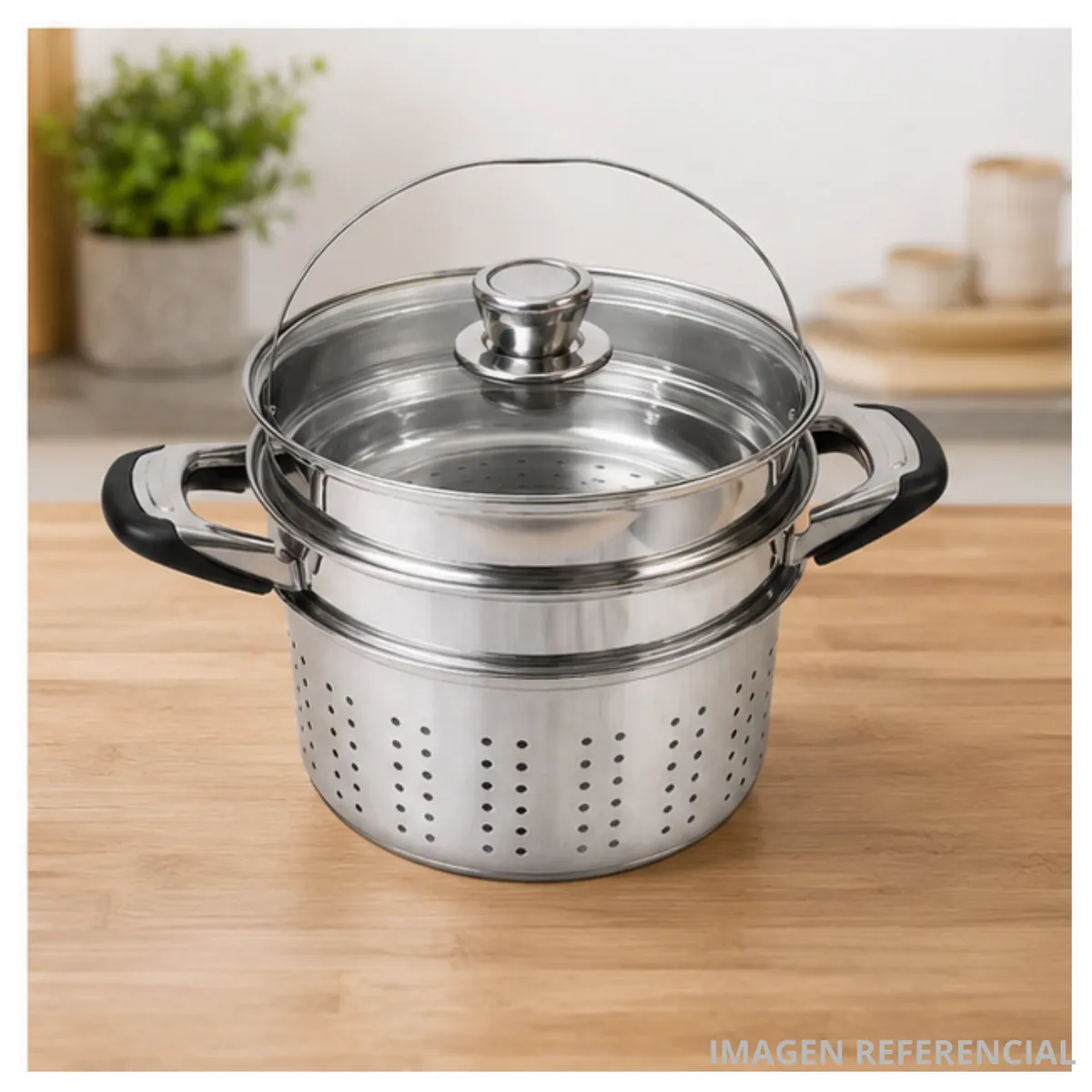OLLA ESPAGUETERA FINEZZA DE ACERO INOXIDABLE DE 6 LITROS CON TAPA ESCURRIDORA - FZ-0062SP - 7