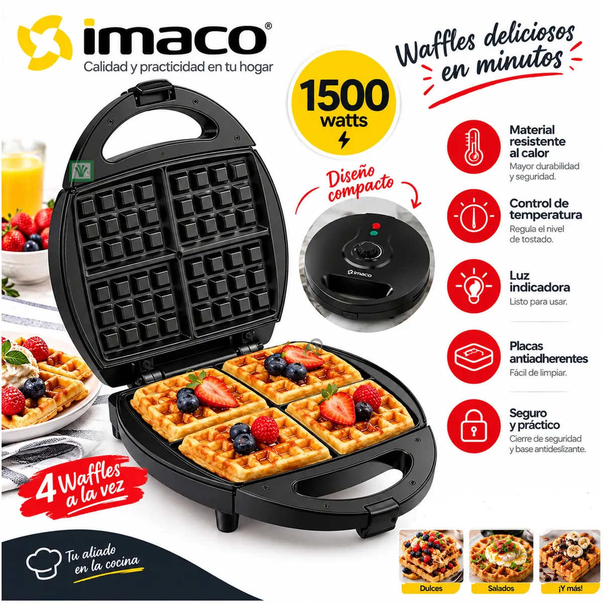 WAFLERA 4 PIEZAS WM4150 1500W - 1