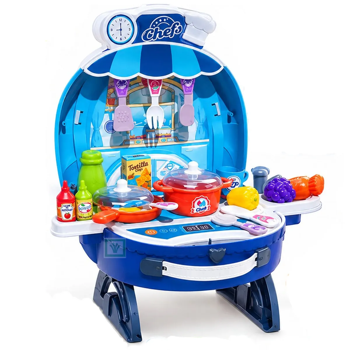 COCINA DE JUGUETE PORTÁTIL 2 EN 1 CON ACCESORIOS ARCOIRIS 008-507A NIÑO - 2