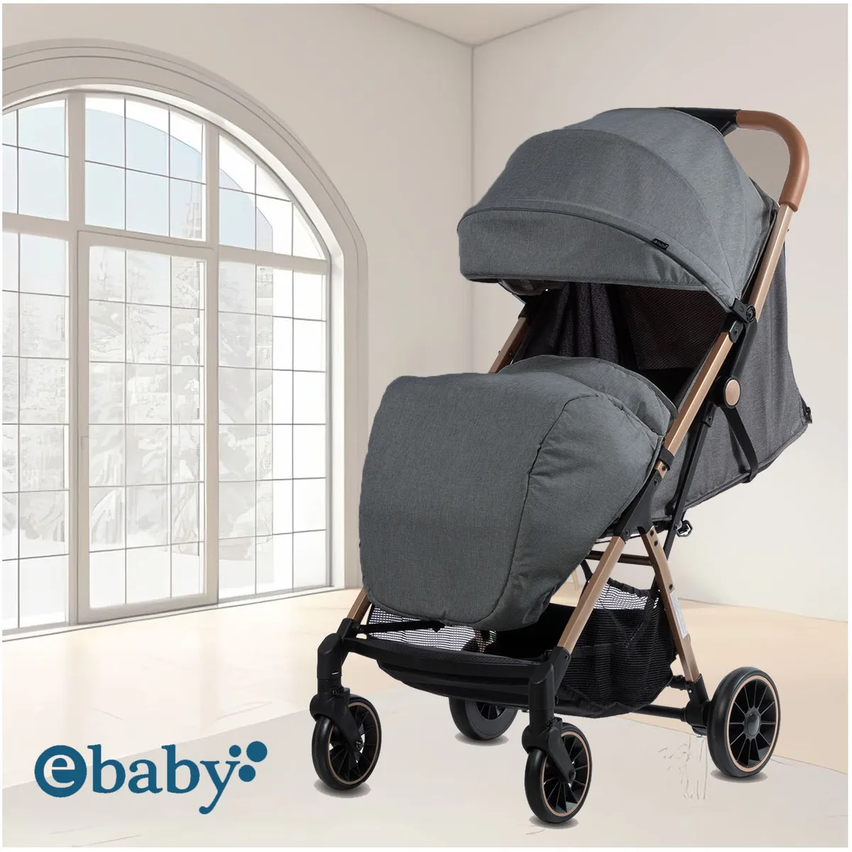 COCHE MALETA PARA BEBÉ «SOFI» DE FÁCIL PLEGADO DARK GRAY - 2