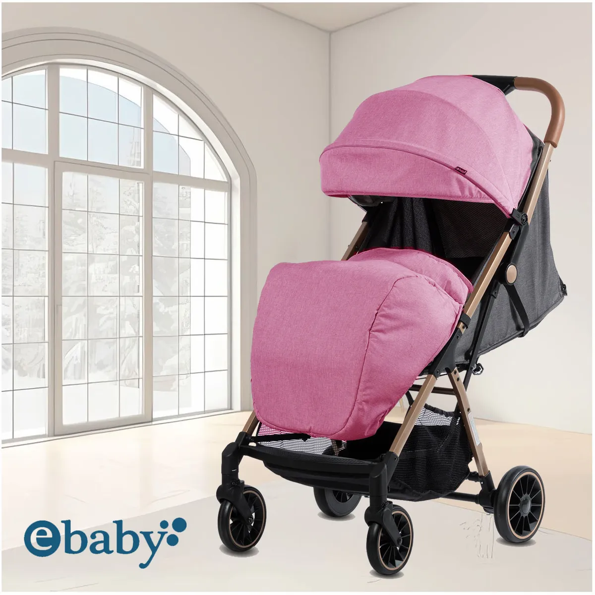 COCHE MALETA PARA BEBÉ «SOFI» DE FÁCIL PLEGADO PINK - 2