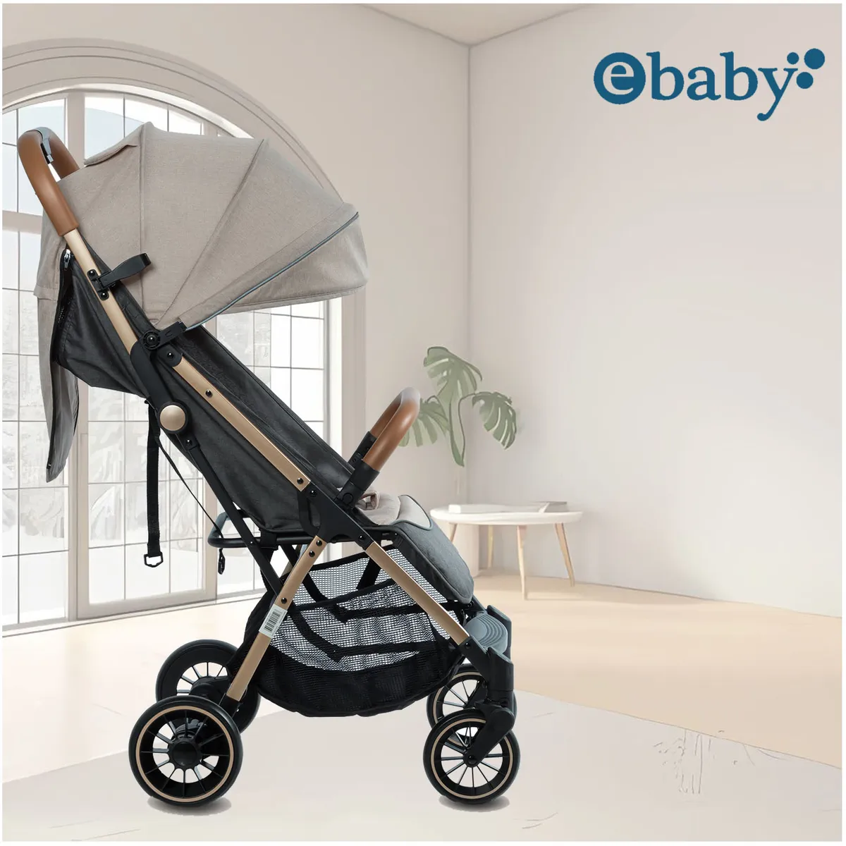 COCHE MALETA PARA BEBÉ «SOFI» DE FÁCIL PLEGADO BEIGE - 4
