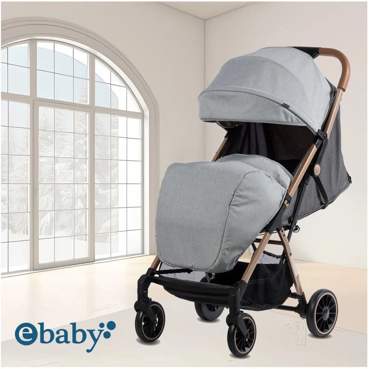 COCHE MALETA PARA BEBÉ «SOFI» DE FÁCIL PLEGADO LIGHT GRAY - 2