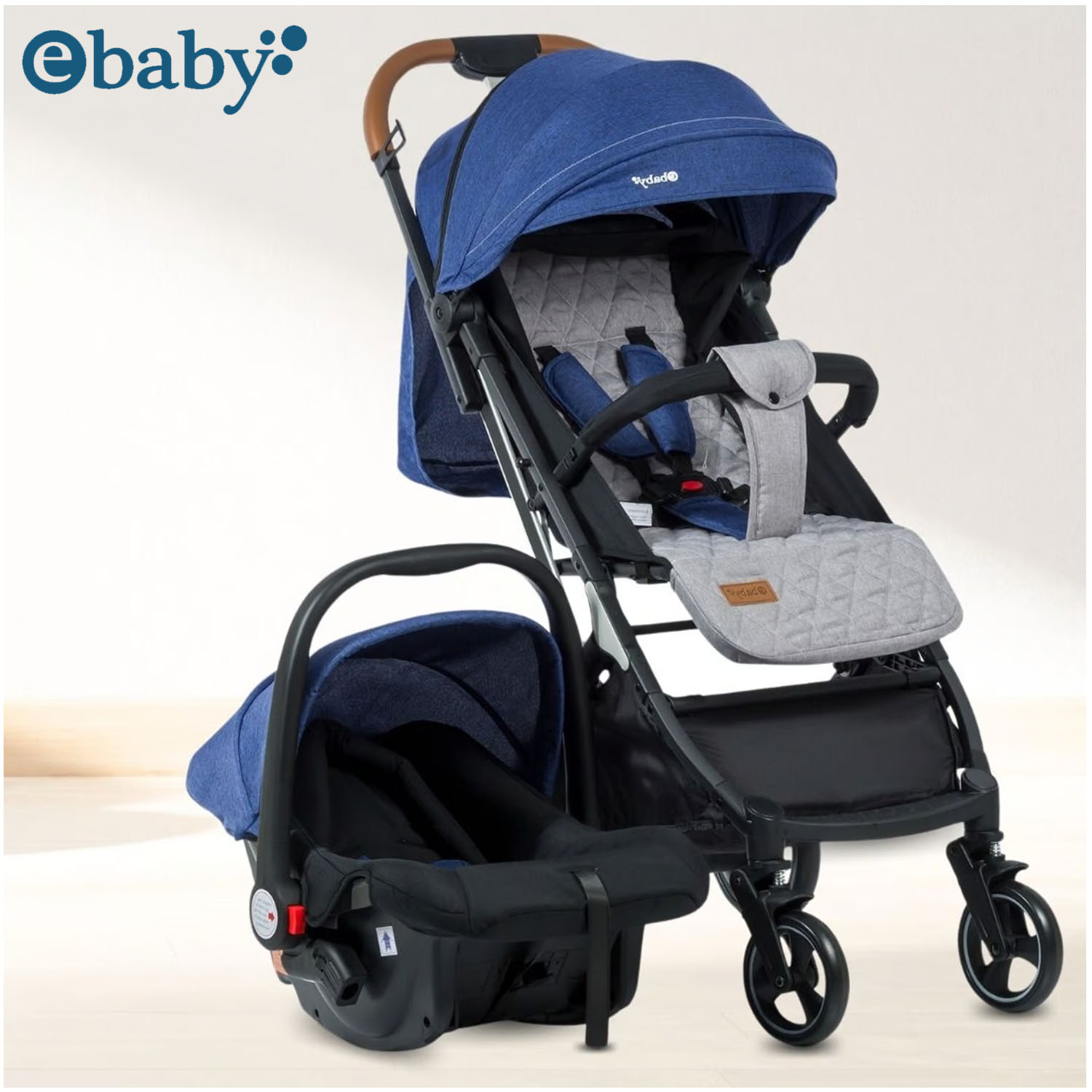 COCHE MALETA «TRAVEL HAPPY» CON PORTA BEBÉ BLUE - 4