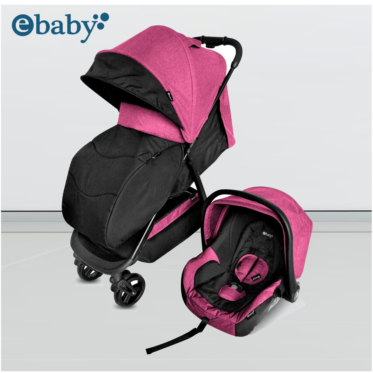 COCHE DE PASEO «URBAN» CON PORTA BEBÉ PINK - 5