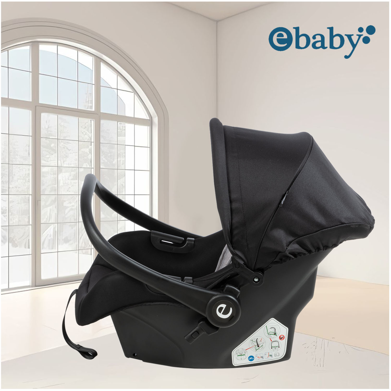COCHE MOISÉS TRAVEL SYSTEM EBABY «SPARROW» PORTA BEBÉ GRAY - 3