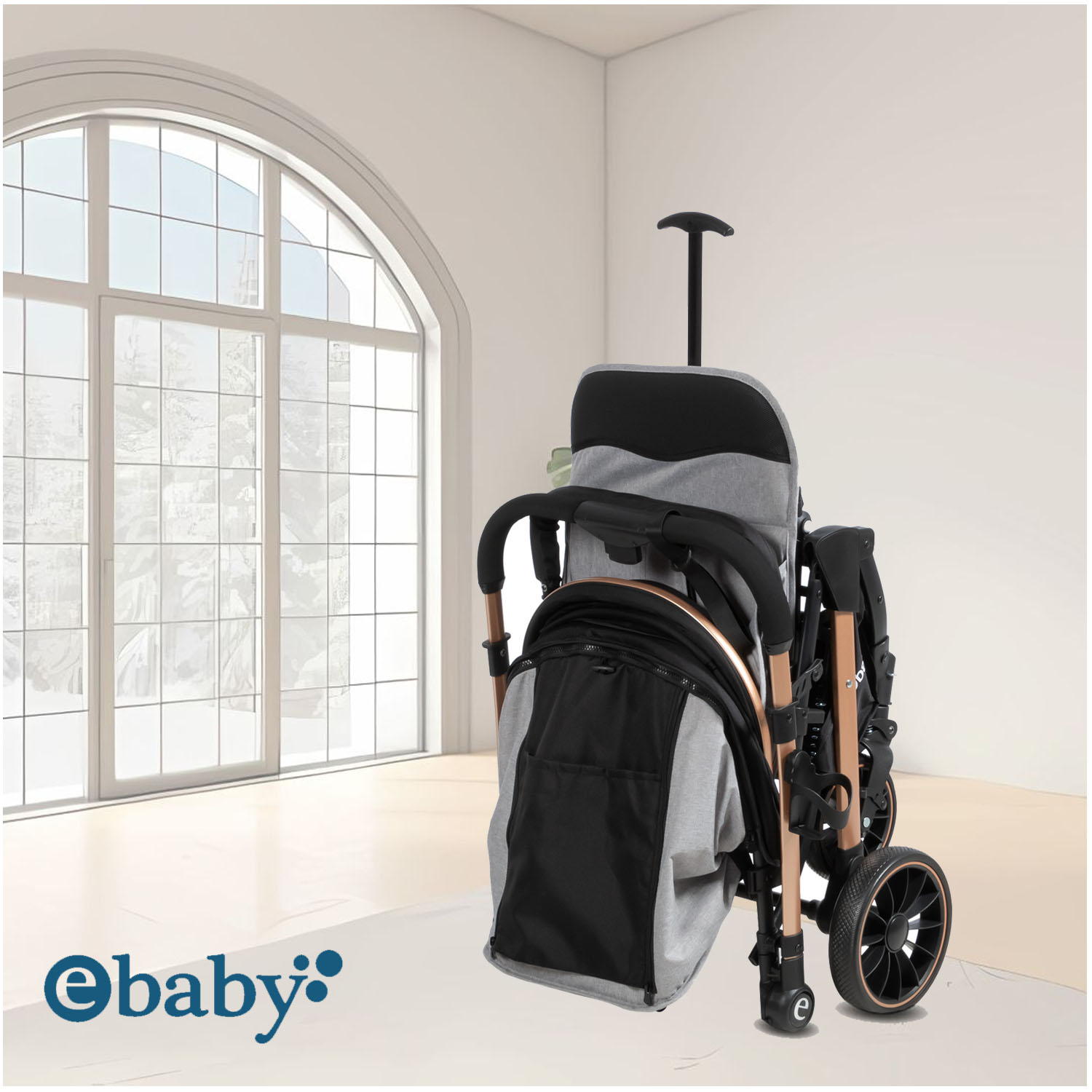 COCHE MOISÉS TRAVEL SYSTEM EBABY «SPARROW» PORTA BEBÉ GRAY - 6