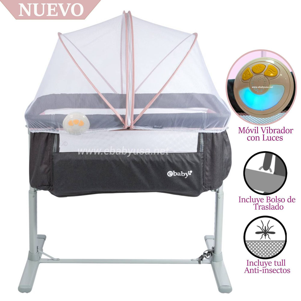 CUNA COLECHO EBABY MUSICAL Y VIBRADOR TAMI ROSADO - 1