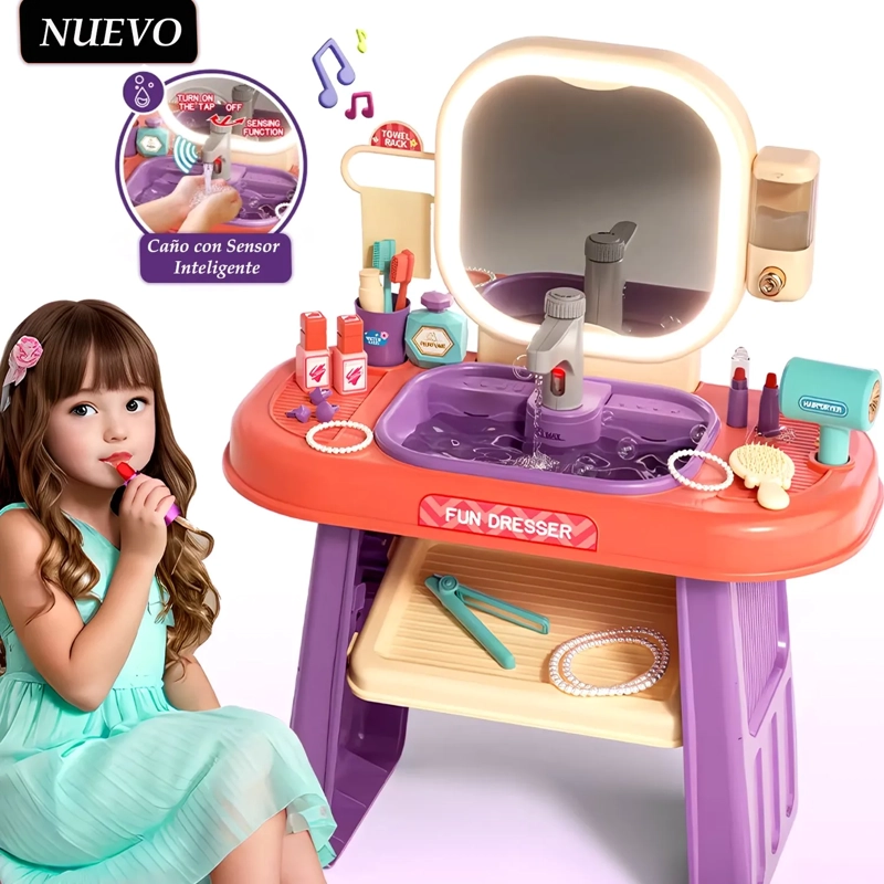 JUGUETE SET DE BELLEZA TOCADOR MUSICAL Y LUZ LED 008-959 - 1