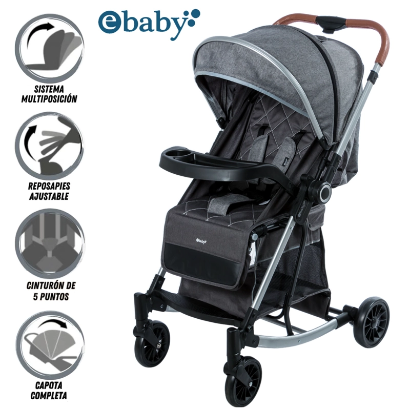 COCHE MECEDORA DE LUJO BOUNCY DARK GRAY - 1