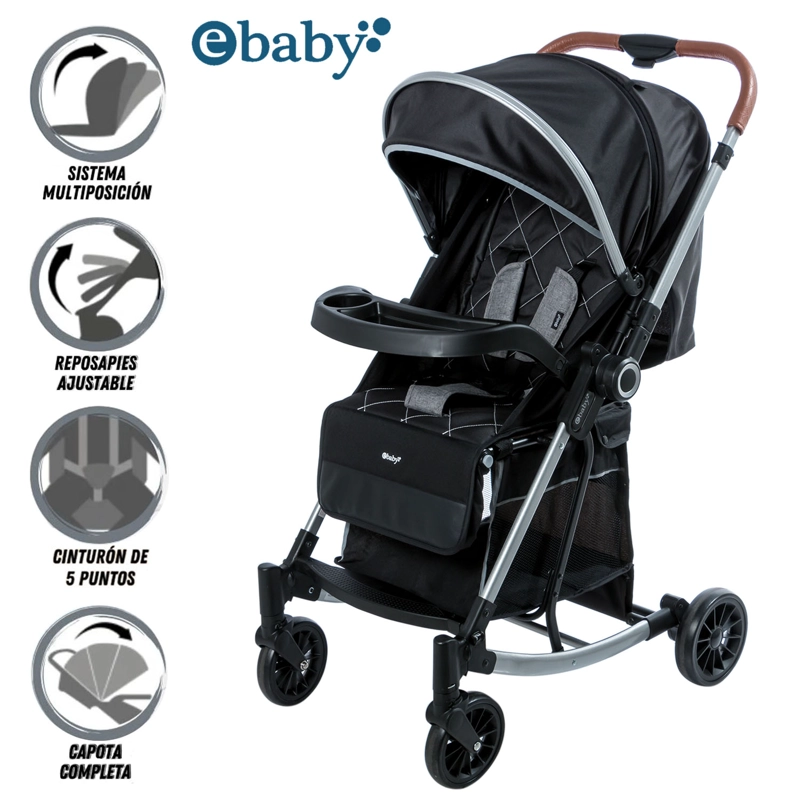 COCHE MECEDORA DE LUJO BOUNCY BLACK - 1