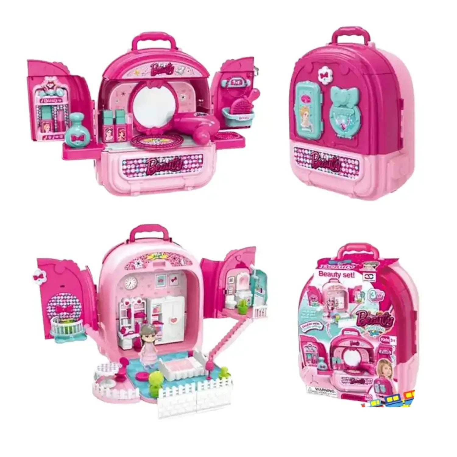 JUGUETE MOCHILA MALETIN TOCADOR DE MAQUILLAJE 3 EN 1 008-993A - 3