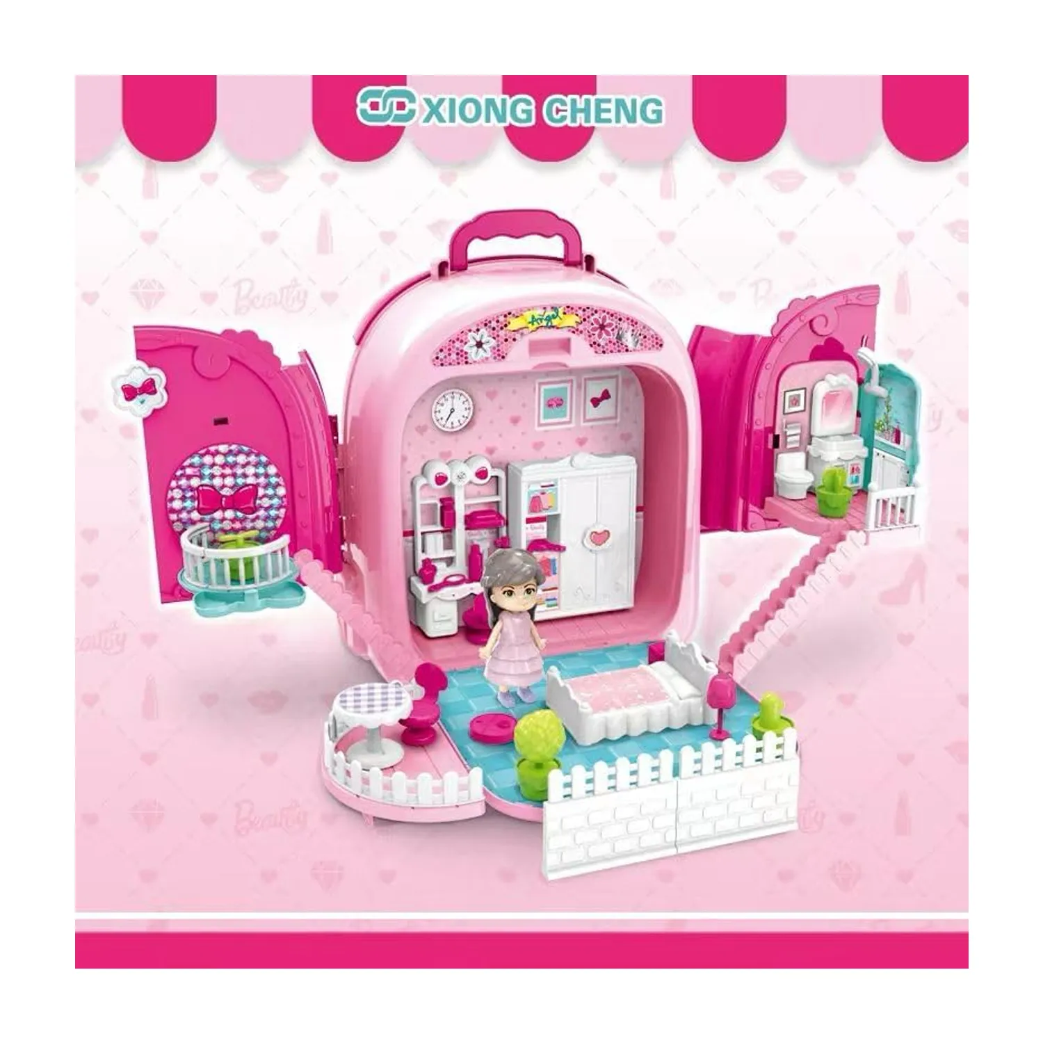 JUGUETE MOCHILA MALETIN TOCADOR DE MAQUILLAJE 3 EN 1 008-993A - 5