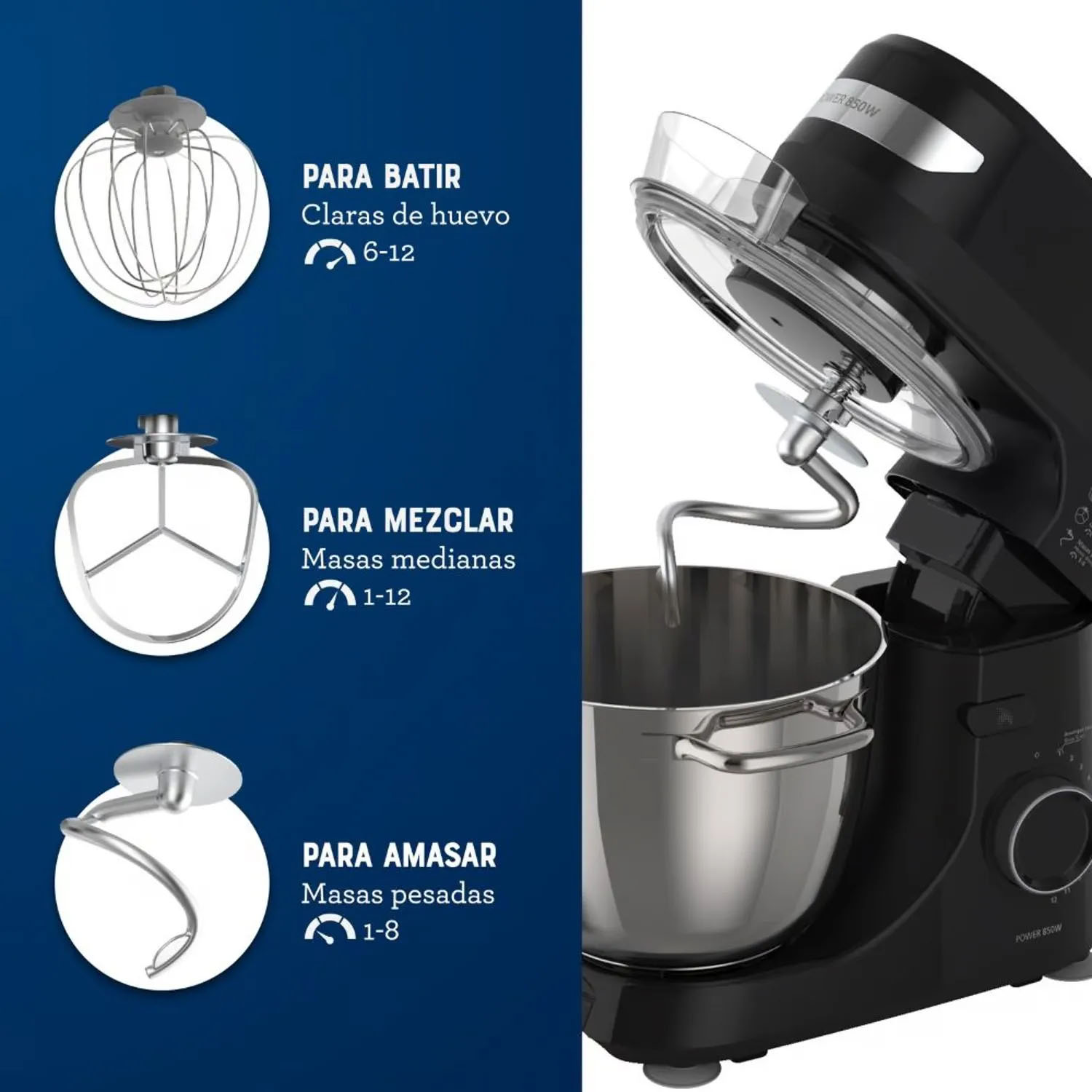 BATIDORA PLANETARIA 4L 12 VELOCIDADES 850W FPSTSMPL2B - 3