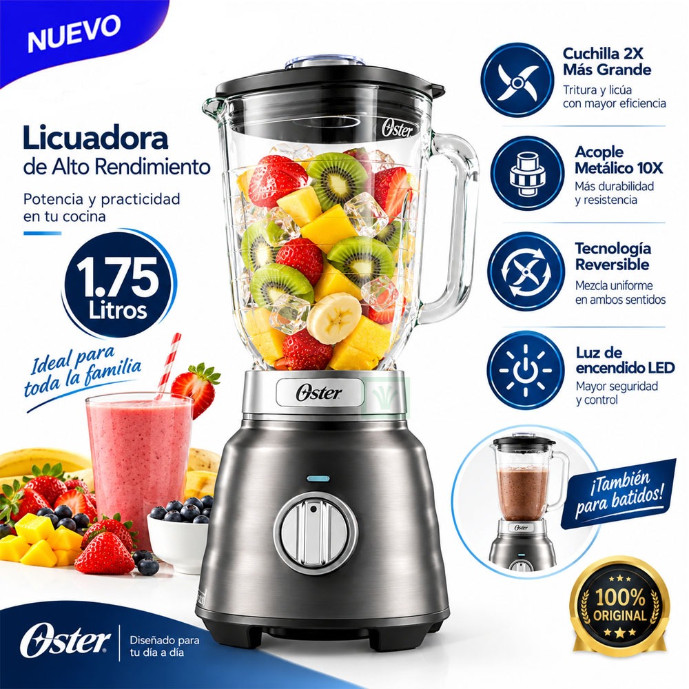 LICUADORA PRO MAX REVERSIBLE BLSTPBRGR DE 2 CABALLOS - 1