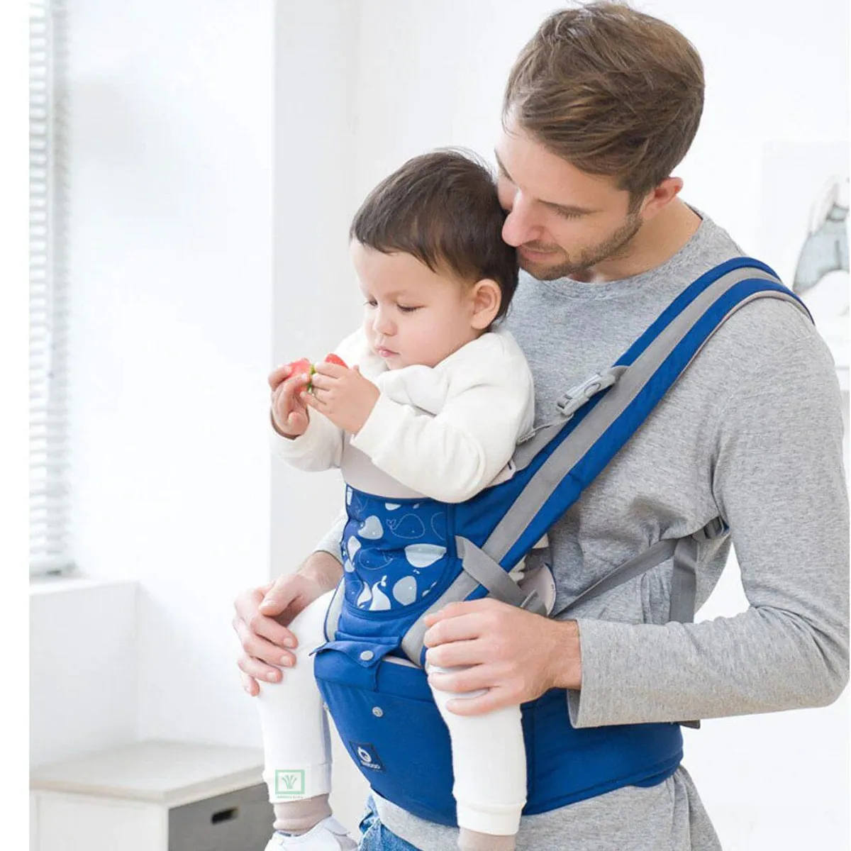 CANGURO PARA BEBÉ ERGONÓMICO BALLENA 3 EN 1 AZUL - 3