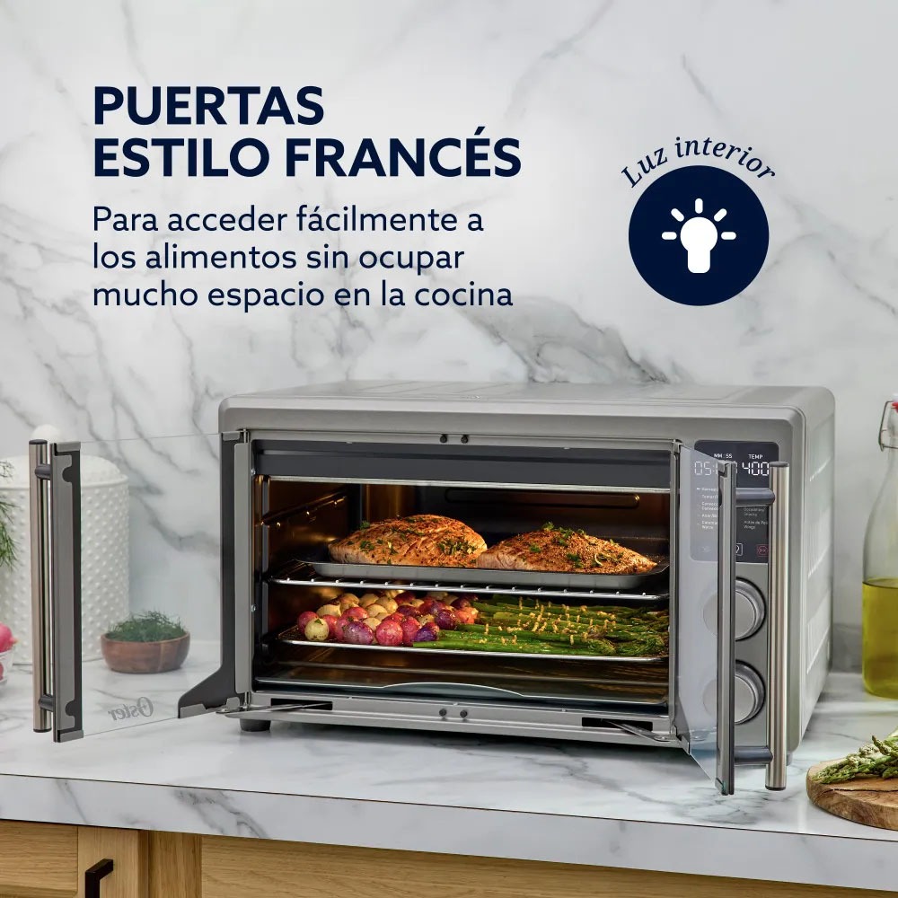 HORNO CON FREIDORA DE AIRE DIGITAL OSTER® DE 42 LITROS, PUERTAS FRANCESAS, TSSTTV42FDDAFNS - 5