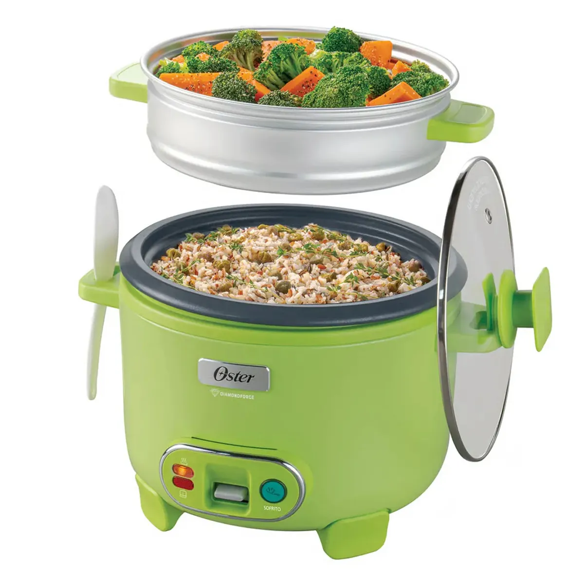 OLLA ARROCERA OSTER 1.8L 3 EN 1 FUNCIÓN DE SOFRITO VAPORERA VERDE - 2