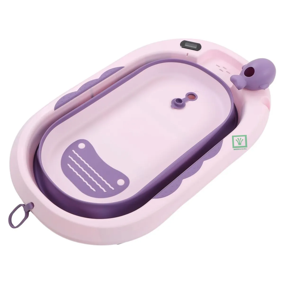 BAÑERA TINA DE BAÑO PLEGABLE BALLENITA CON TERMÓMETRO MORADO - 5