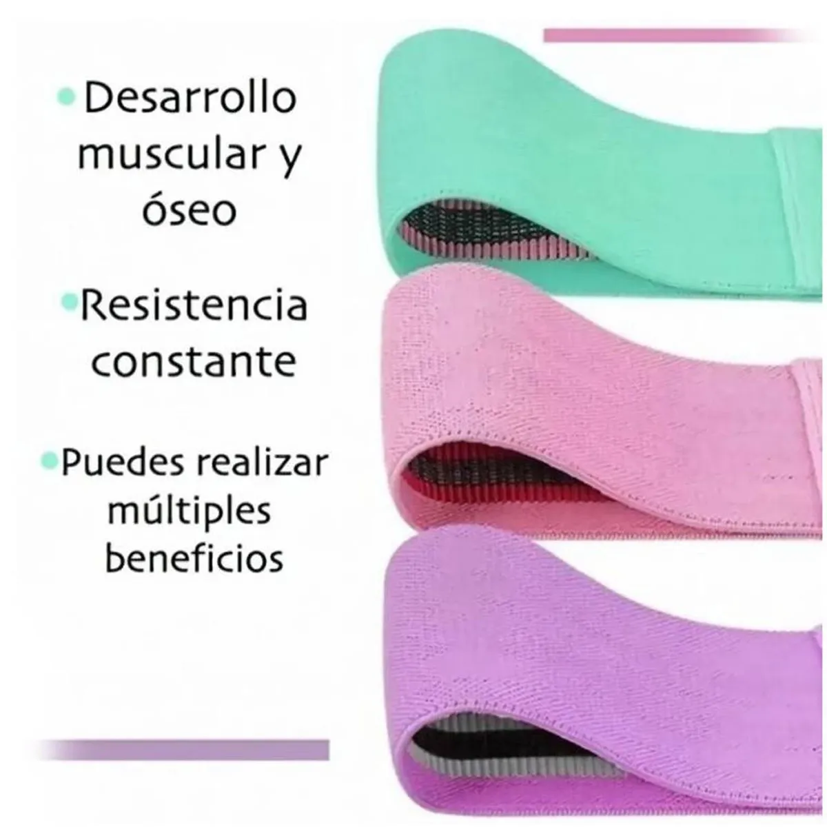BANDAS ELÁSTICAS DE TELA 3 NIVELES RESISTENCIA - 4