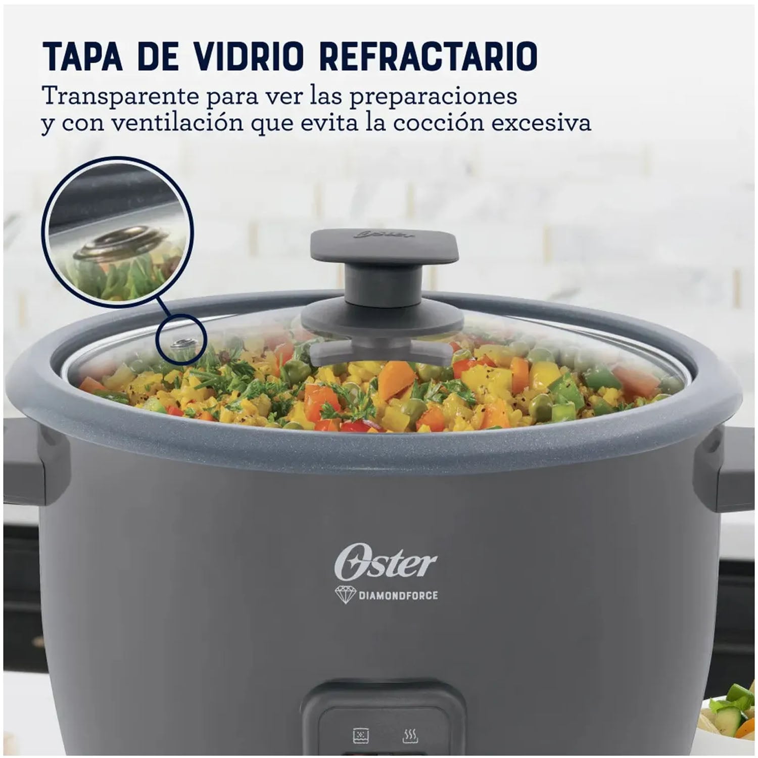 OLLA ARROCERA OSTER DE 1 8L DIAMONDFORCE CKSTRCB10DFSKE GRIS - 3
