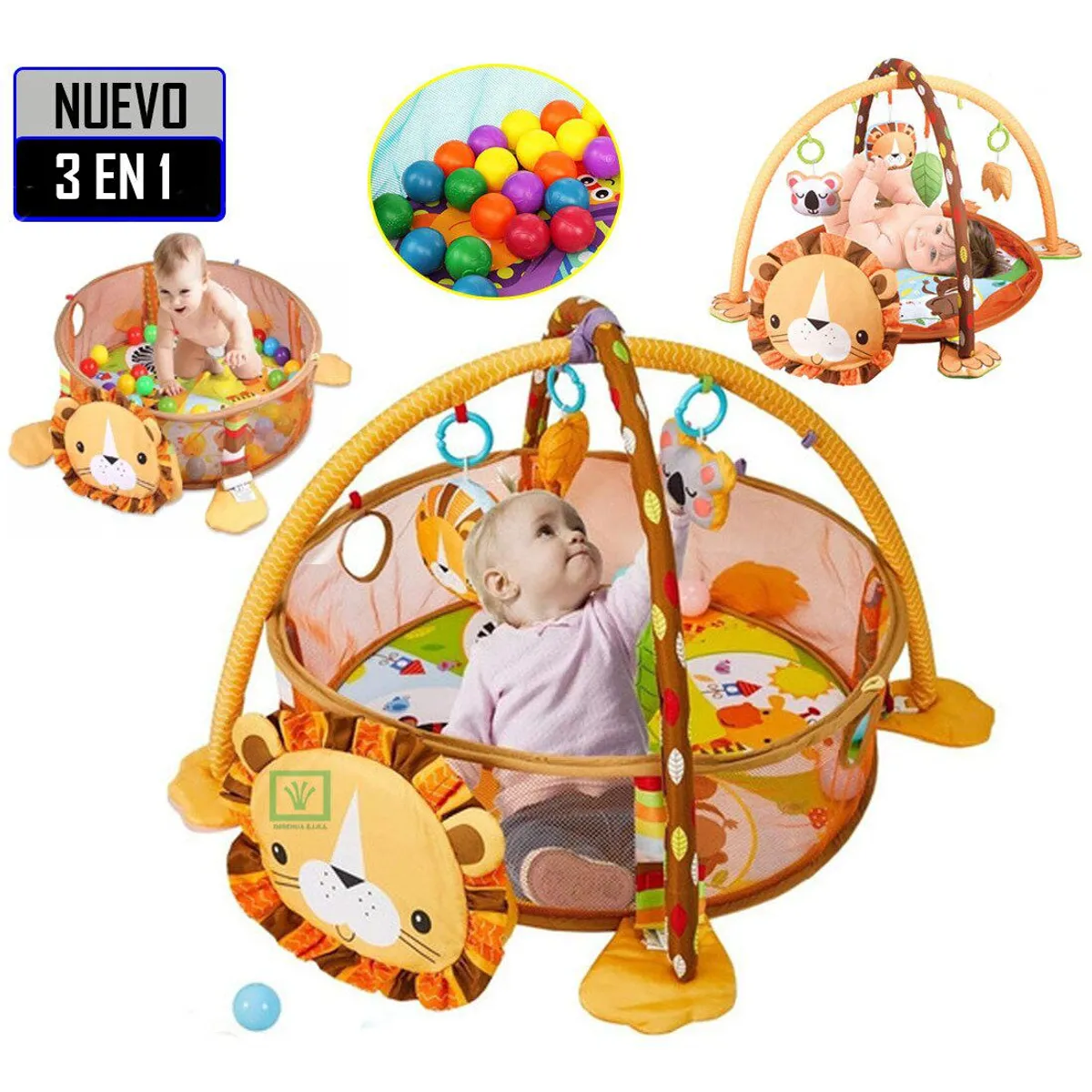 GIMNASIO DE BEBE DIDACTICO 3 EN 1 CON PELOTAS LEÓN - 1