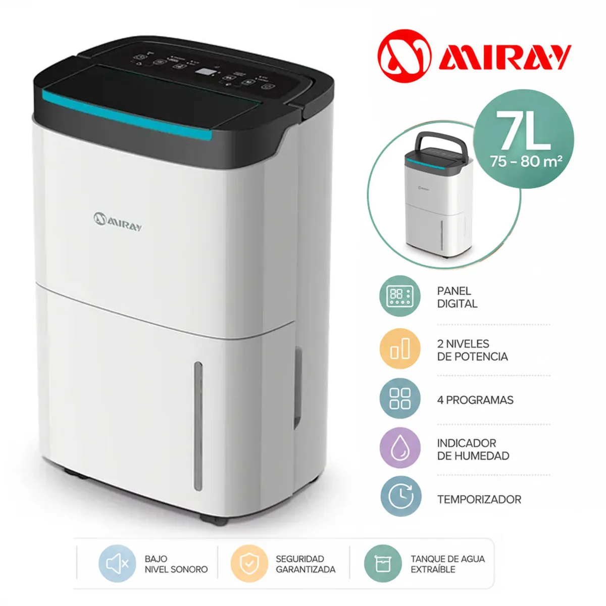 DESHUMEDECEDOR MIRAY DM-522 7 L 75 - 80 M² - 1