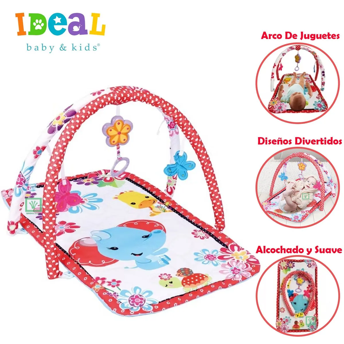 GIMNASIO IDEAL PARA BEBÉ CON JUGUETES ELEPHANT RED - 1