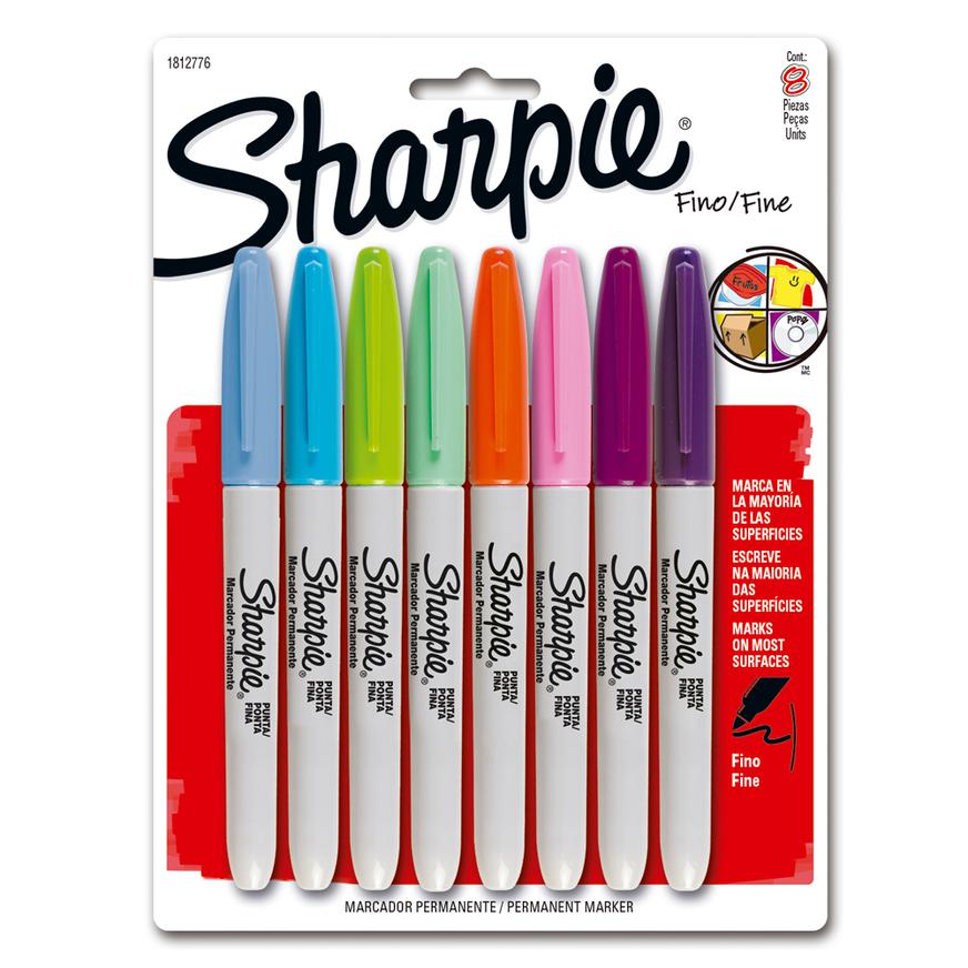 PLUMÓN INDELEBLE DELGADO SHARPIE PUNTA FINA X 8 UND - 1