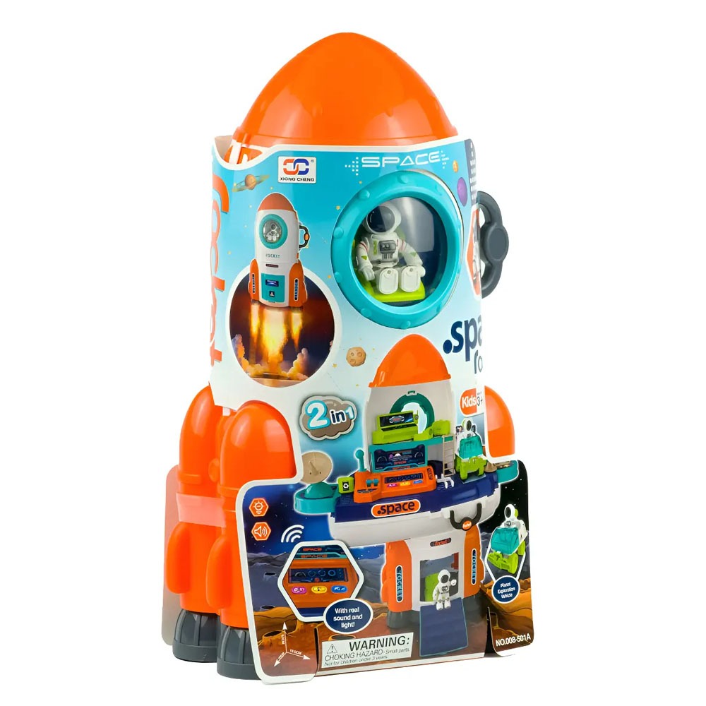 JUEGO DIDÁCTICO 2 EN 1 NAVE ESPACIAL MALETA CON ACCESORIOS NARANJA - 2