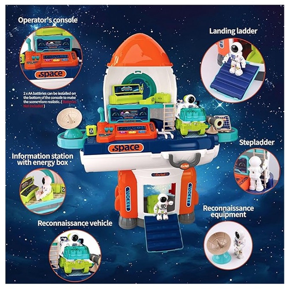 JUEGO DIDÁCTICO 2 EN 1 NAVE ESPACIAL MALETA CON ACCESORIOS NARANJA - 4