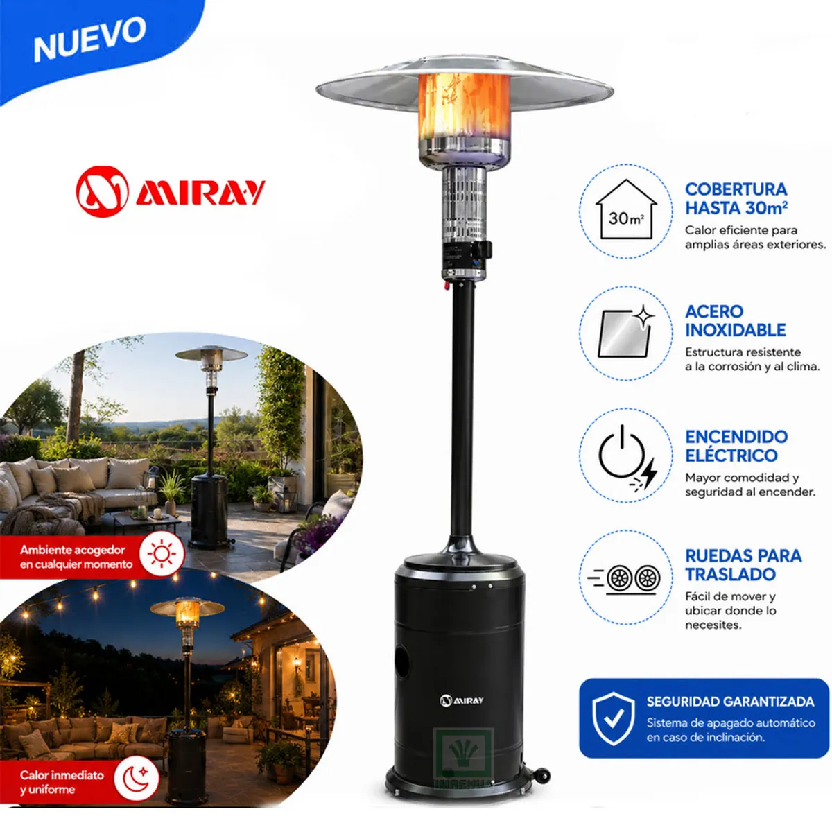 ESTUFA A GAS DE EXTERIOR MIRAY EGM-6TH 30M2 - 1