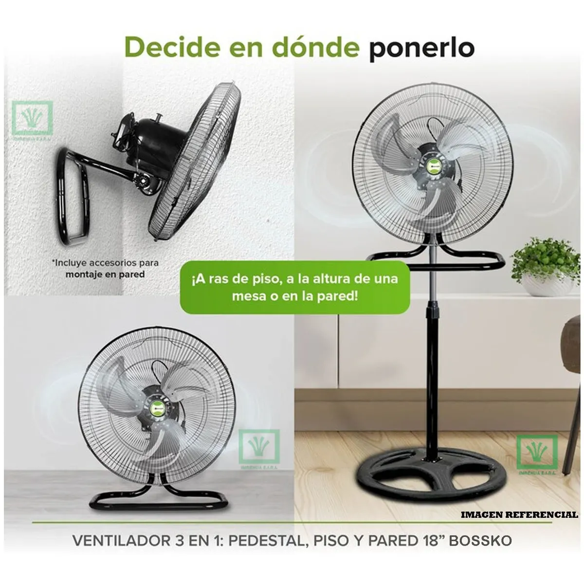VENTILADOR PEDESTAL 3 EN 1 BK-8218VING DE 18' 200 WATTS - 4