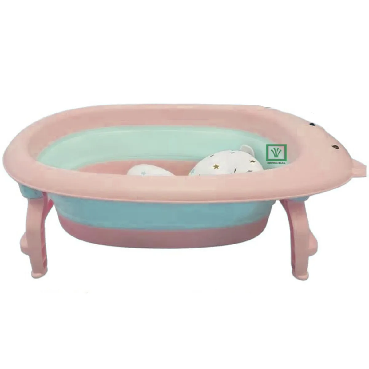 BAÑERA TINA DE BAÑO PLEGABLE CHANCHITO ROSADO - 3