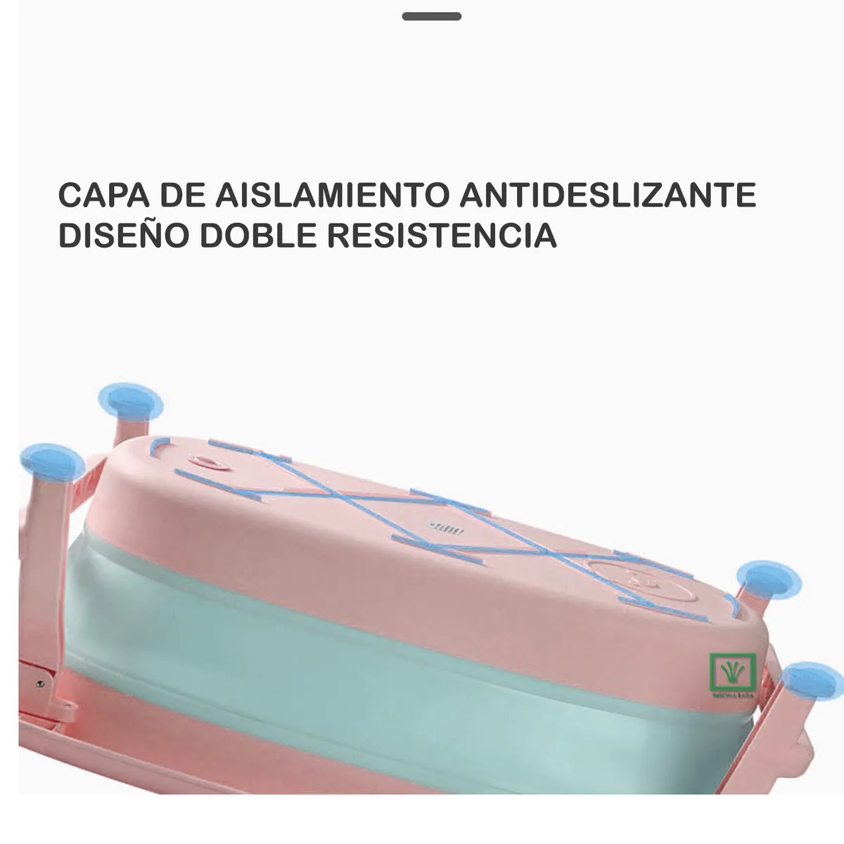 BAÑERA TINA DE BAÑO PLEGABLE CHANCHITO ROSADO - 5