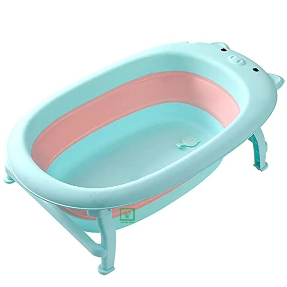 BAÑERA TINA DE BAÑO PLEGABLE CHANCHITO CELESTE - 2