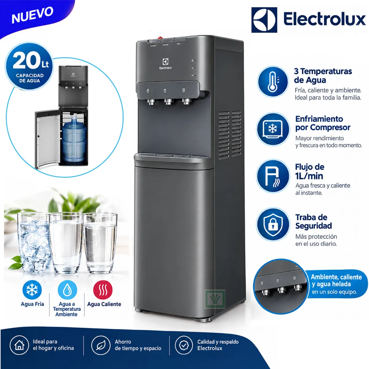 DISPENSADOR DE AGUA ELECTROLUX ED30SR FRIO-CALOR - 1