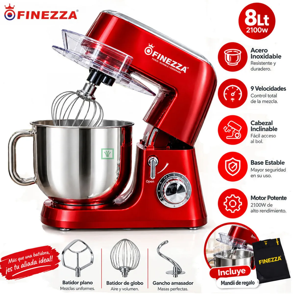 BATIDORA ELÉCTRICA FINEZZA 2100W 8.0L FZ-6826B - 1
