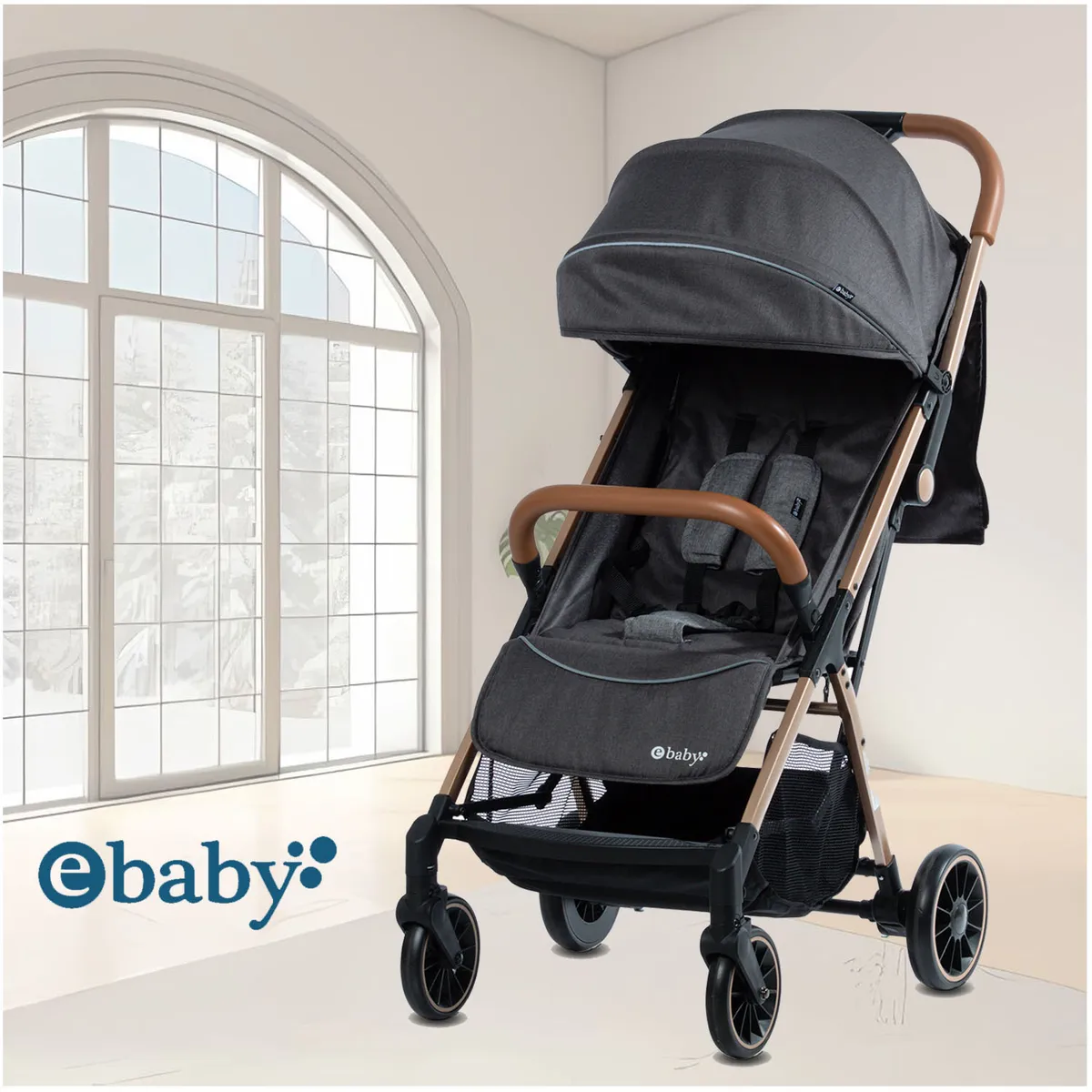 COCHE MALETA PARA BEBÉ «SOFI» DE FÁCIL PLEGADO BLACK - 3